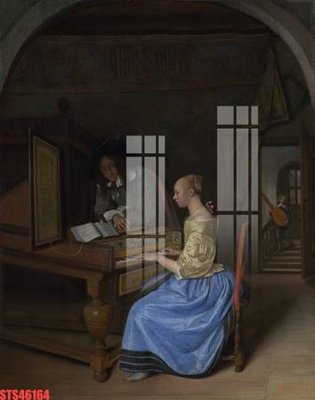 File tranh Tranh sơn dầu phương tây tổng hợp STS46164 (ảnh gốc) in trần 3D