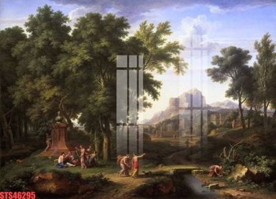 File in lụa Tranh sơn dầu phương tây tổng hợp STS46295 (phong cảnh) Tranh sơn dầu phương tây tổng hợp STS46295