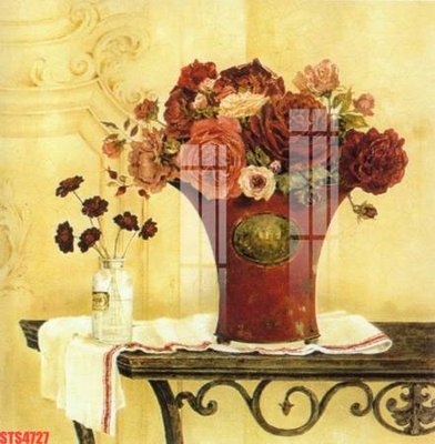 File in lụa Tranh sơn dầu phương tây tổng hợp STS4727 (hoa văn) Tranh sơn dầu phương tây tổng hợp STS4727