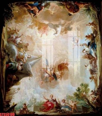 File in trần Tranh sơn dầu phương tây tổng hợp STS50199 (bản gốc 3D) sống động