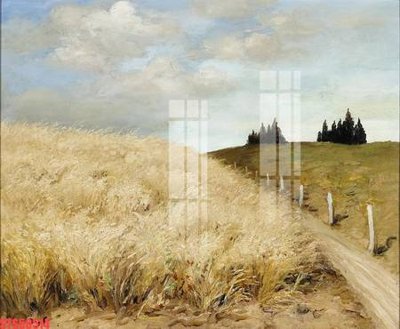 File gốc Tranh sơn dầu phương tây tổng hợp STS50514 (in lụa) họa tiết 3D