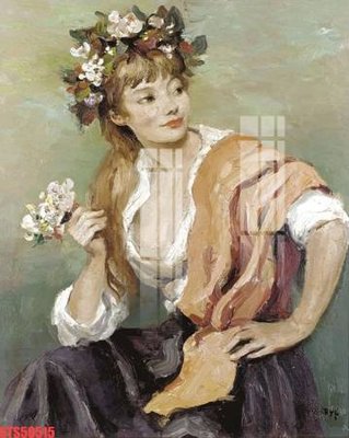 File tranh Tranh sơn dầu phương tây tổng hợp STS50515 (gốc) chủ đề con người