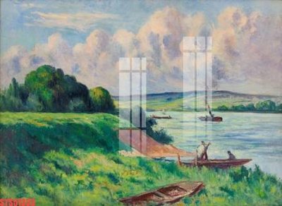 File in trần Tranh sơn dầu phương tây tổng hợp STS51333 (bản gốc) phong cảnh