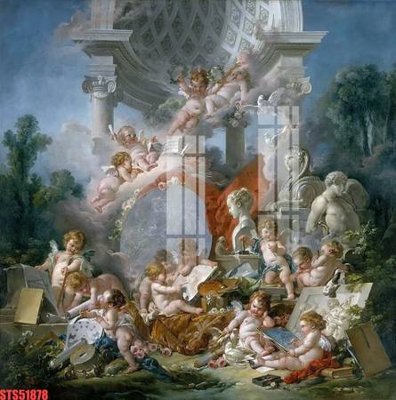 File gốc Tranh sơn dầu phương tây tổng hợp STS51878 (in lụa) cao cấp