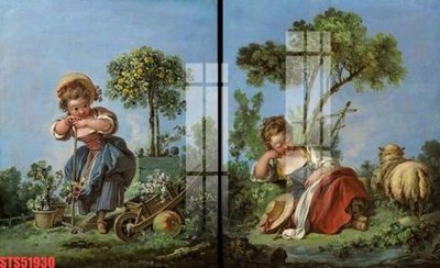 File in trần Tranh sơn dầu phương tây tổng hợp STS51930 (bản gốc) hoa văn