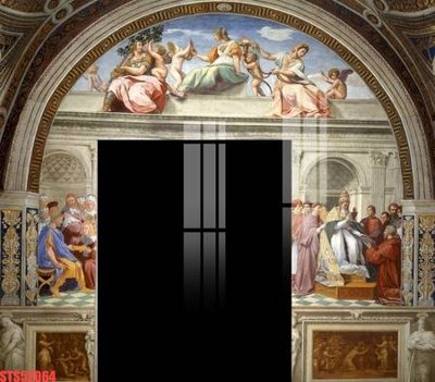 File in trần Tranh sơn dầu phương tây tổng hợp STS52064 (file gốc) hoa văn 3D