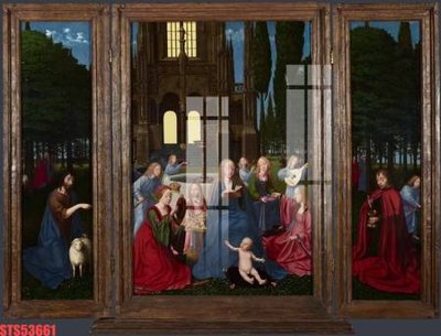 File gốc Tranh sơn dầu phương tây tổng hợp STS53661 (in lụa) tranh mã đáo