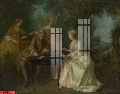 File gốc Tranh sơn dầu phương tây tổng hợp STS53769 (in lụa) tranh mã đáo