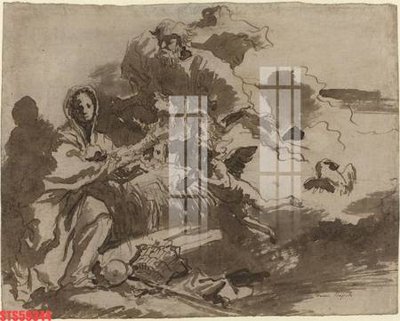 Download file Tranh sơn dầu phương tây tổng hợp STS59344 (gốc) in mica bàn thờ