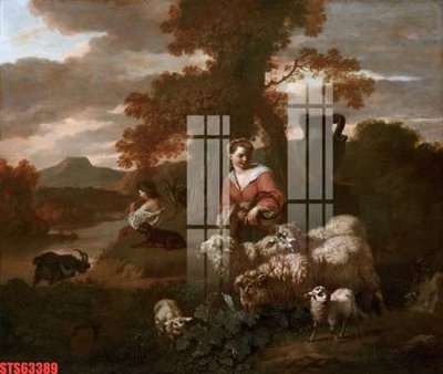 File gốc Tranh sơn dầu phương tây tổng hợp STS63389 (in lụa) hoa văn cổ điển