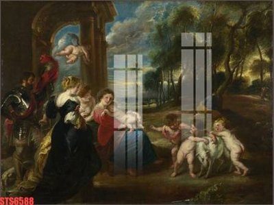 File gốc Tranh sơn dầu phương tây tổng hợp STS6588 (in lụa) hoa văn cổ điển