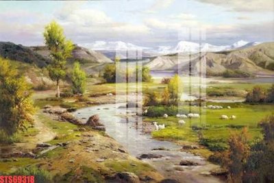 File gốc Tranh sơn dầu phương tây tổng hợp STS69318 (in lụa) tranh mã đáo