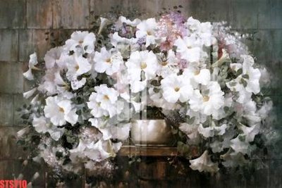 File in trần Tranh sơn dầu phương tây tổng hợp STS710 (file gốc) hoa văn 3D