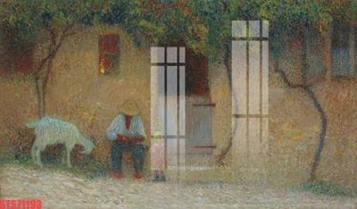 File tranh Tranh sơn dầu phương tây tổng hợp STS71193 (gốc) in trên kính