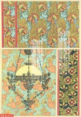 File in trần Tranh sơn dầu phương tây tổng hợp STS74154 (bản gốc) hoa văn