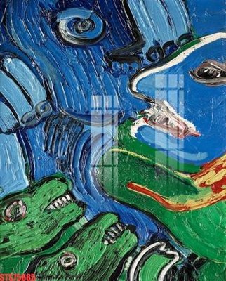 Download file gốc Tranh sơn dầu phương tây tổng hợp STS75685 (in lụa) tranh 3D