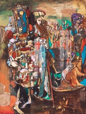 File tranh Tranh sơn dầu phương tây tổng hợp STS75804 (bản gốc) treo quán cafe