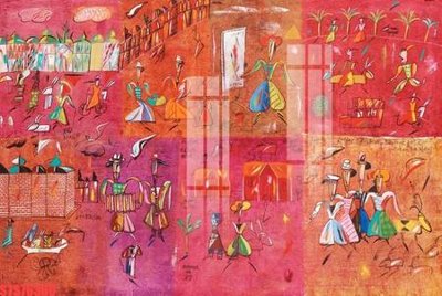 File tranh Tranh sơn dầu phương tây tổng hợp STS76360 (bản gốc) treo quán cafe