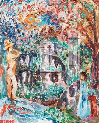 File tranh gốc PSD Tranh sơn dầu phương tây tổng hợp STS76441 còn nguyên layer