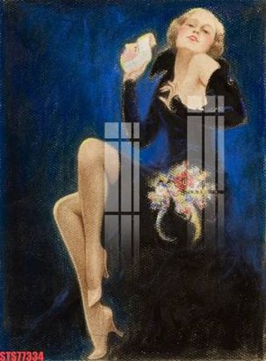 File in trần Tranh sơn dầu phương tây tổng hợp STS77334 (file gốc) hoa văn 3D