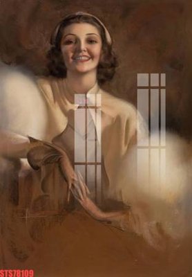 File tranh Tranh sơn dầu phương tây tổng hợp STS78109 (bản gốc) treo quán cafe