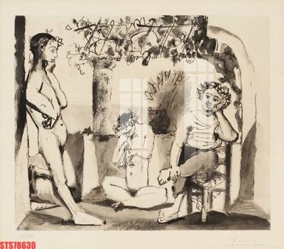 File tranh Tranh sơn dầu phương tây tổng hợp STS78630 (bản gốc) in lụa dán tường