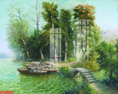 File in trần Tranh sơn dầu phương tây tổng hợp STS78757 (bản gốc) mây trời