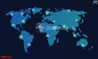 File gốc Tranh bản đồ thế giới TBD121 (in ấn) màu sắc trung thực