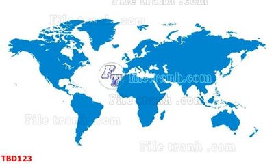 File gốc Tranh bản đồ thế giới TBD123 (vector) cho in ấn
