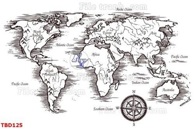 File gốc Tranh bản đồ thế giới TBD125 (cho in ấn) độc quyền