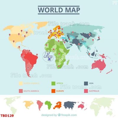 File tranh gốc in trần nhà Tranh bản đồ thế giới TBD129 3D