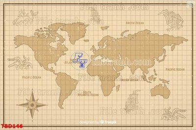 File gốc Tranh bản đồ thế giới TBD146 (in lụa) tranh phong thủy