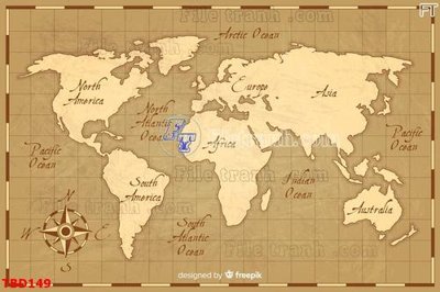 File gốc Tranh bản đồ thế giới TBD149 (in mica) làm quà tặng