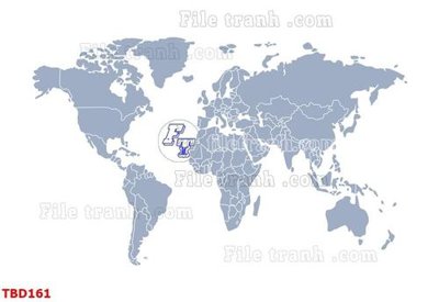 Ảnh gốc Tranh bản đồ thế giới TBD161 (độ nét cao) in mica