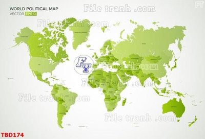 File tranh Tranh bản đồ thế giới TBD174 (bản gốc) treo tường