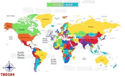 Tải file gốc Tranh bản đồ thế giới TBD184 (in không vỡ ảnh)