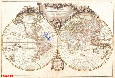 Ảnh gốc Tranh bản đồ thế giới TBD214 (nét căng) in mica