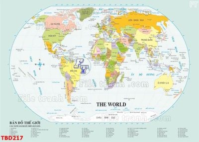 Tải file gốc in lụa Tranh bản đồ thế giới TBD217 siêu nét