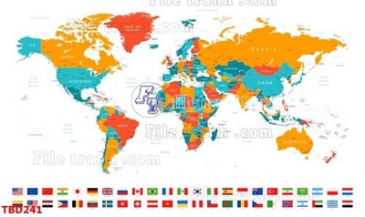 File gốc Tranh bản đồ thế giới TBD241 (cho in 3D) độc đáo