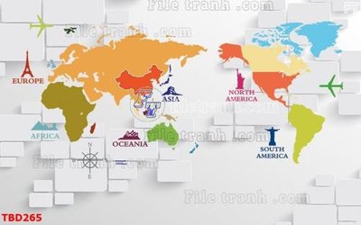 Download file gốc Tranh bản đồ thế giới TBD265 (in lụa) nghệ thuật