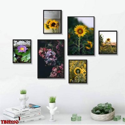 Download file File tranh bộ 6 tấm hoa sen hoa hướng dương TBH110 (chuẩn in) File tranh bộ 6 tấm hoa sen hoa hướng dương TBH110