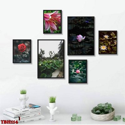 Tải file File tranh bộ 6 tấm hoa sen hoa hướng dương TBH114 (gốc) in ấn ngay lập tức