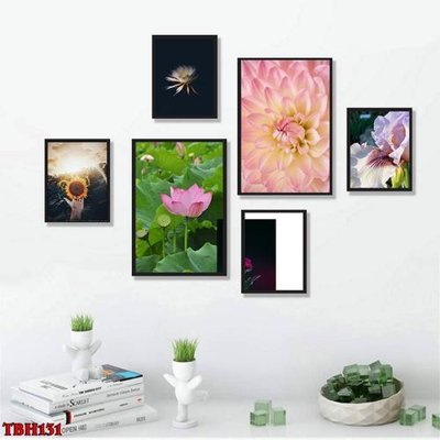 Tải file File tranh bộ 6 tấm hoa sen hoa hướng dương TBH131 (gốc) làm file in ấn