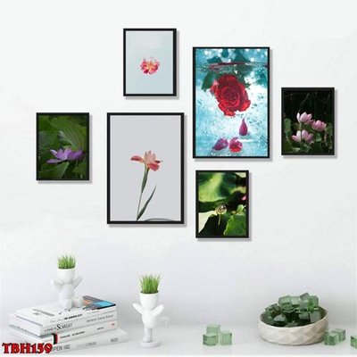 File ảnh File tranh bộ 6 tấm hoa sen hoa hướng dương TBH159 (gốc) in quảng cáo ngoài trời