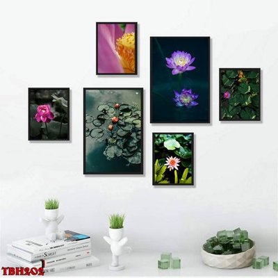 File gốc File tranh bộ 6 tấm hoa sen hoa hướng dương TBH202 (in mica) làm bảng hiệu