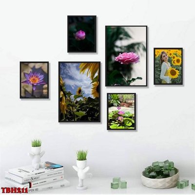 Tải file File tranh bộ 6 tấm hoa sen hoa hướng dương TBH211 (ảnh gốc) in gạch 3D