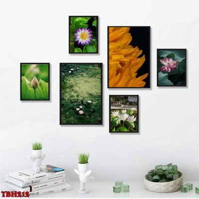File tranh File tranh bộ 6 tấm hoa sen hoa hướng dương TBH212 (ảnh gốc) cho in ấn kỹ thuật số