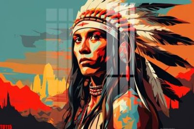 File ảnh File gốc in tranh thổ dân TD115 (gốc) in standee