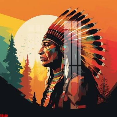 File ảnh File gốc in tranh thổ dân TD130 (gốc) cho trang trí nhà hàng