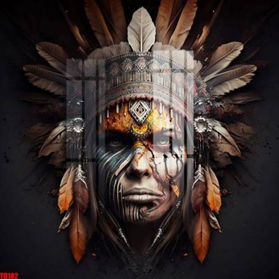 File PSD File gốc in tranh thổ dân TD182 (bản gốc) dễ dàng edit